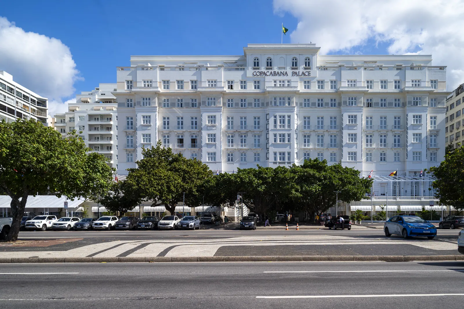 The Copacabana Palace on Avenida Atlântica, a few minutes along the beach